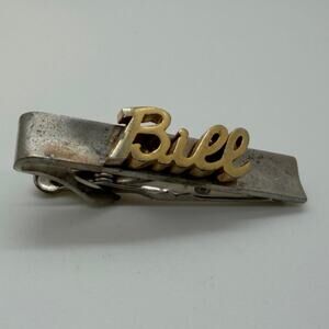 " SWANK " Signed " Bill " Vintage Gold-tone Silver-tone Set Cuff Links Tie Bar